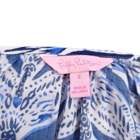Lilly Pulitzer Willa Top Mermaid Tail Print Blouse - Picture 10 of 13